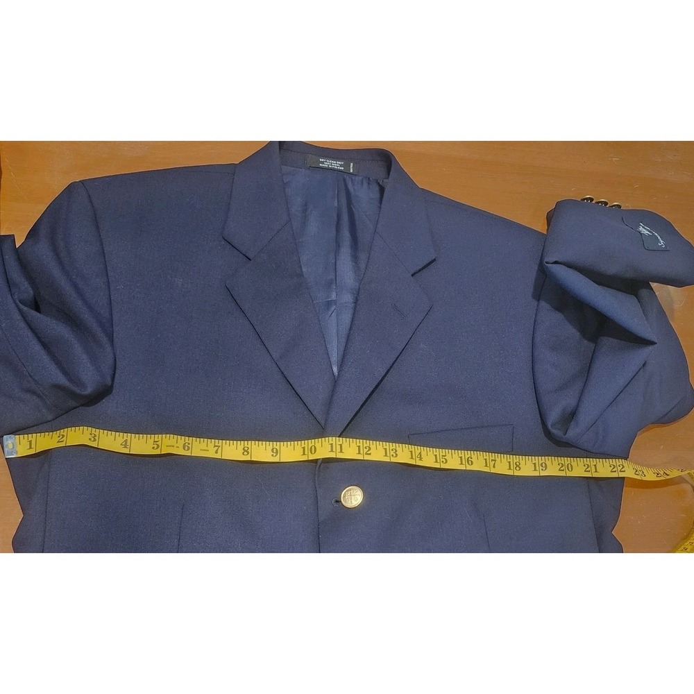 John Weitz Sport Coat Mens 42L Navy Wool Gold Buttons‎ Classic Career Preppy NEW - Picture 8 of 16